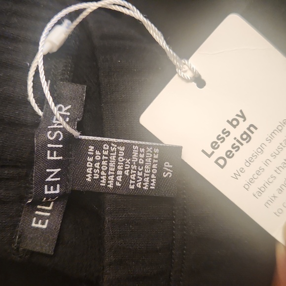nwt EILEEN FISHER cozy brushed Terry tapered ankle pant S knit pocket trousers - Picture 6 of 7